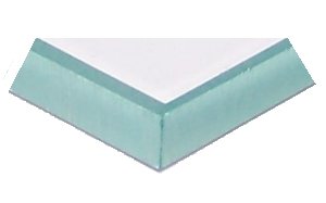Glas mit komplett geschliffener Kante